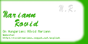 mariann rovid business card