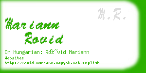 mariann rovid business card